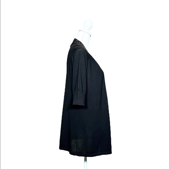 Express Black Sequin Knit 3/4 Sleeve Cardigan sz M - Picture 8 of 11